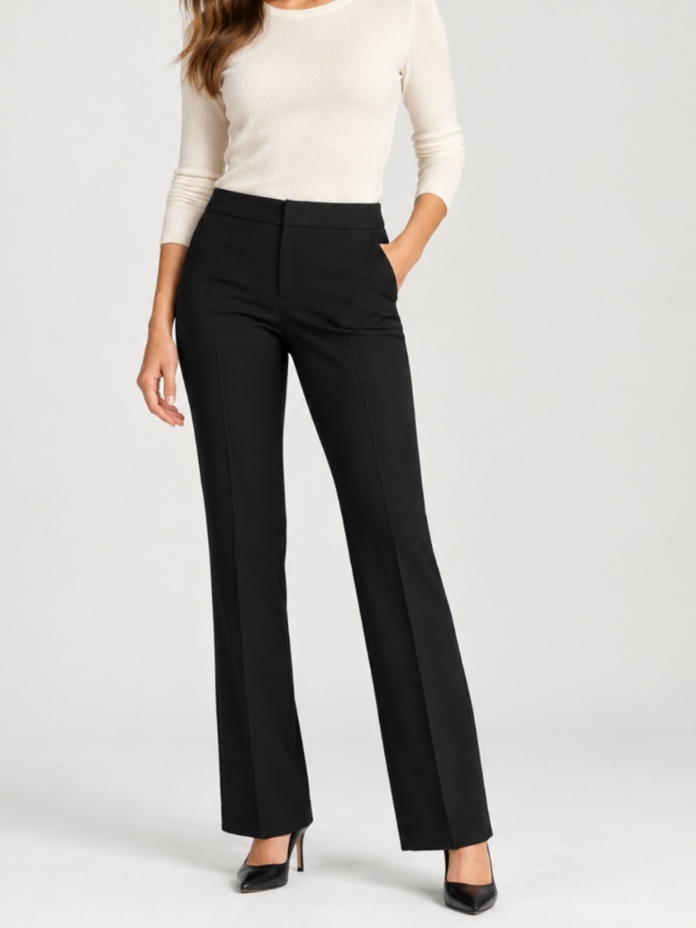 Lauren Ralph Lauren Black Stretch Dress Pants Size 4 Straight Leg Career